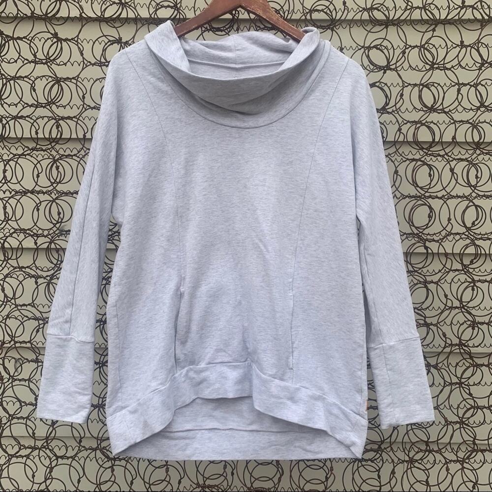Lucy cowl neck lightweight sweatshirt heather gray MEDIUM